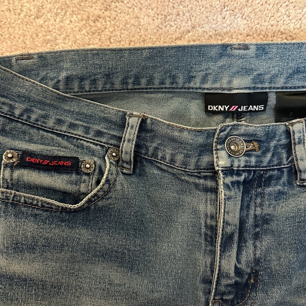 DKNY Mid-Rise Distressed Boyfriend Jeans